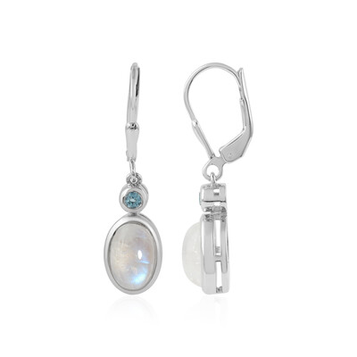 Orecchini in argento con Pietra di Luna Blu (KM by Juwelo)