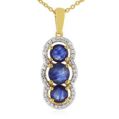 Collana in argento con Zaffiro Blu del Madagascar