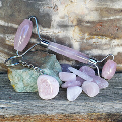 Accessorio per il benessere con Quarzo Rosa (Lapis Vitalis)