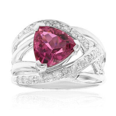 Anello in platino con Tormalina Neon del Congo (CIRARI)