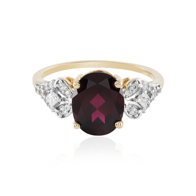 Anello in oro con Granato Magenta