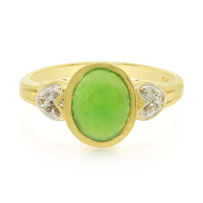 Anello placcato in oro con Crisoprasio Imperiale