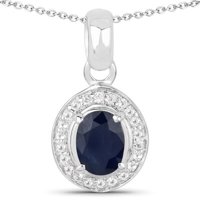 Collana in argento con Zaffiro Blu