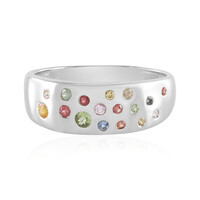 Anello in argento con Zaffiro Fancy