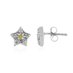 Orecchini in argento con Diamante Giallo I3