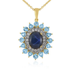 Collana in argento con Zaffiro Stellato Blu