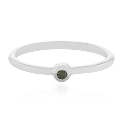 Anello in argento con Diamante Verde