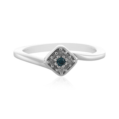 Anello in argento con Diamante Blu I2