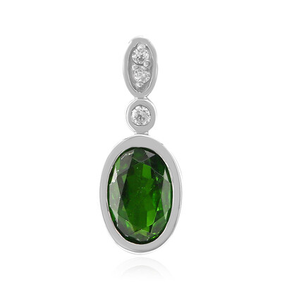 Ciondolo in argento con Diopside Russo