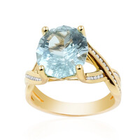 Anello in oro con Acquamarina Brasiliana AAA (de Melo)