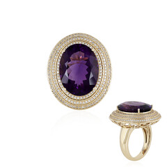 Anello in oro con Ametista Zambiana (de Melo)