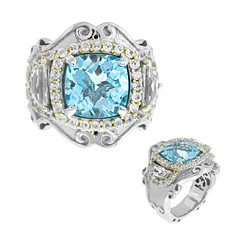 Anello in argento con Topazio Blu Cielo (Dallas Prince Designs)