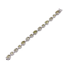 Bracciale in argento con Quarzo Ouro Verde
