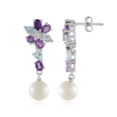 Orecchini in argento con Perla d'Acqua Dolce Bianca