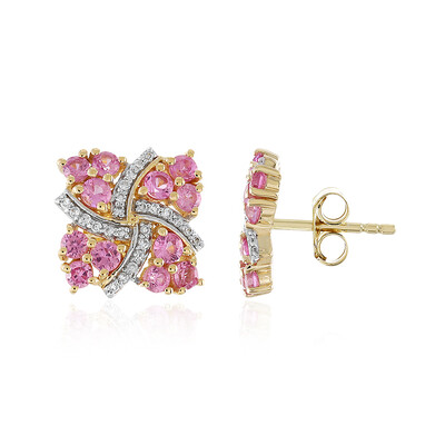 Orecchini in oro con Zaffiro Rosa (Adela Gold)