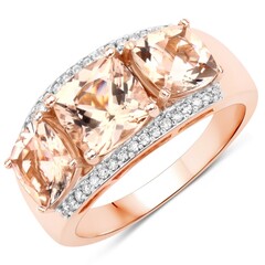 Anello in oro con Morganite AAA
