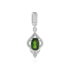 Ciondolo in argento con Diopside Russo
