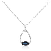 Collana in oro con Zaffiro Ceylon Blu