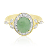 Anello in oro con Giadeite Verde Nobile