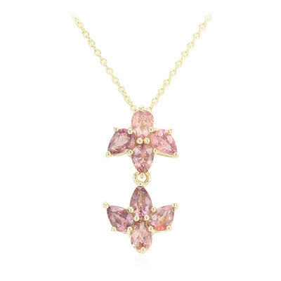 Collana in oro con Zaffiro Padparadscha (non riscaldato)