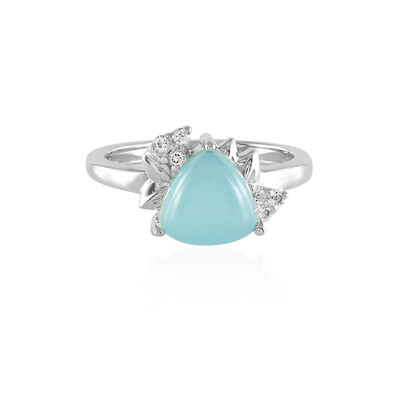 Anello in argento con Calcedonio Blu