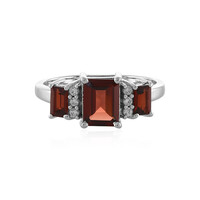 Anello in argento con Granato Mozambico