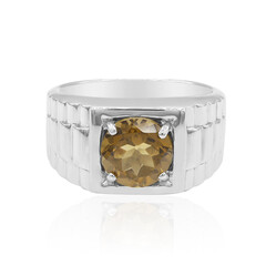 Anello da uomo in argento con Quarzo Cognac