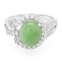 Anello in argento con Crisoprasio Imperiale