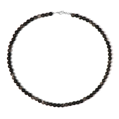 Collana in argento con Ossidiana Argentata