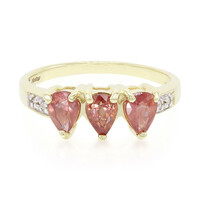 Anello in oro con Zaffiro Padparadscha (non riscaldato)