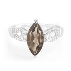 Anello in argento con Quarzo Fumè