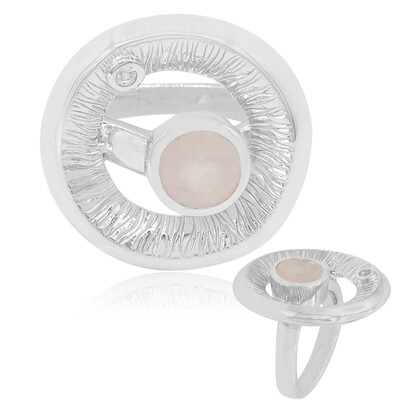 Anello in argento con Quarzo Rosa (MONOSONO COLLECTION)