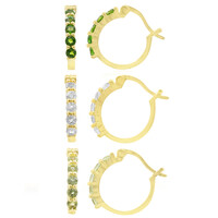 Orecchini in argento con Diopside Russo