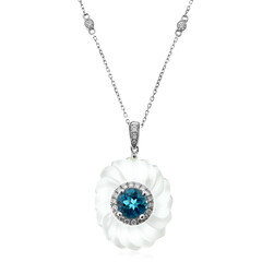 Collana in oro con Quarzo Bianco