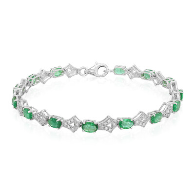 Bracciale in argento con Smeraldo Zambia