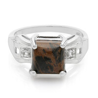 Anello in argento con Ossidiana Mogano