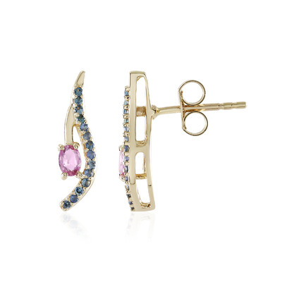 Orecchini in oro con Zaffiro Ceylon Rosa