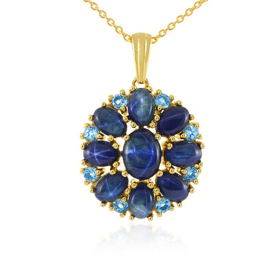 Collana in argento con Zaffiro Stellato Blu