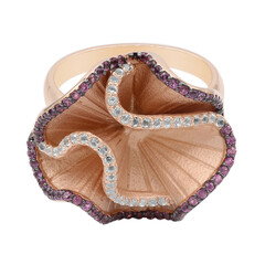 Anello placcato in oro con Rodolite