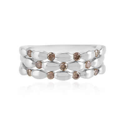 Anello in argento con Diamante Champagne I2 (de Melo)