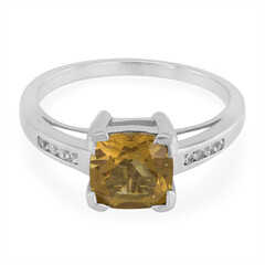 Anello in argento con Quarzo Cognac