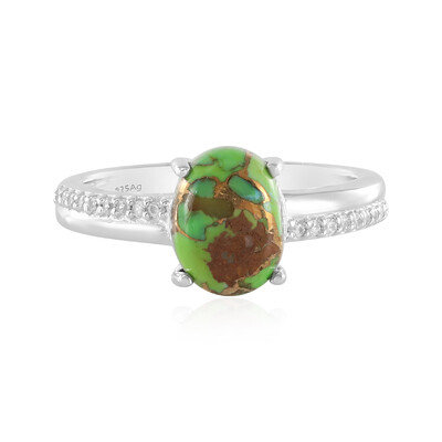 Anello in argento con Turchese Kingman Mohave Verde