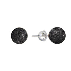 Orecchini in argento con Lava Nera