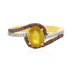 Anello in argento con Zaffiro Giallo del Madagascar