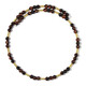 Collana rigida in acciaio con Occhio di Tigre Rosso (Riya)