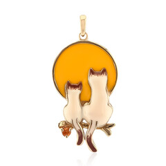 Ciondolo in argento con Zaffiro Arancione