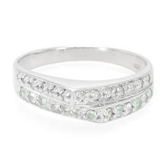 Anello in argento con Tormalina Paraíba e Zaffiro Bianco
