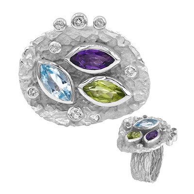 Anello in argento con Peridoto (MONOSONO COLLECTION)