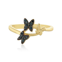 Anello in argento con Diamante Blu I3