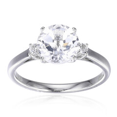 Anello in argento con Topazio Bianco